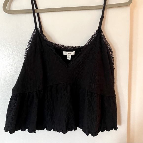bp Tops - Black Lace Babydoll Tank